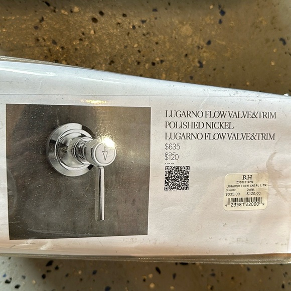 LUGARNO LEVER-HANDLE FLOW CONTROL VALVE & TRIM SET FOR THERMOSTATIC SYSTEMS - Picture 2 of 5